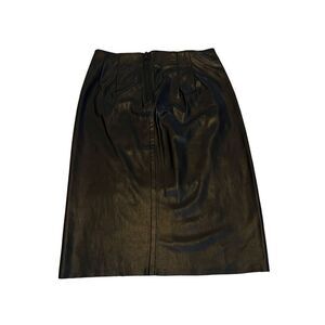 Ann Taylor Loft NWT Black Vegan Leather Pencil Skirt Straight Skirt Size 2